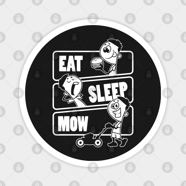 Eat Sleep MOW Repeat - Lawn Mower Grass Garden Mowing design Magnet by theodoros20
